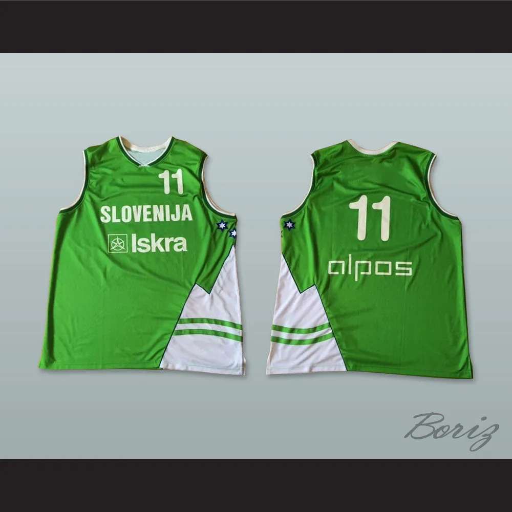 Slovenija 11 National Team Green Basketball Jersey