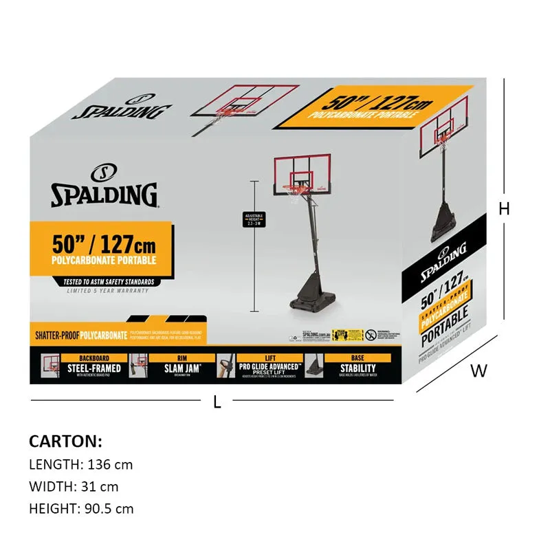 Spalding Pro Glide Advanced - 50 Inch Poly Portable Basketball System