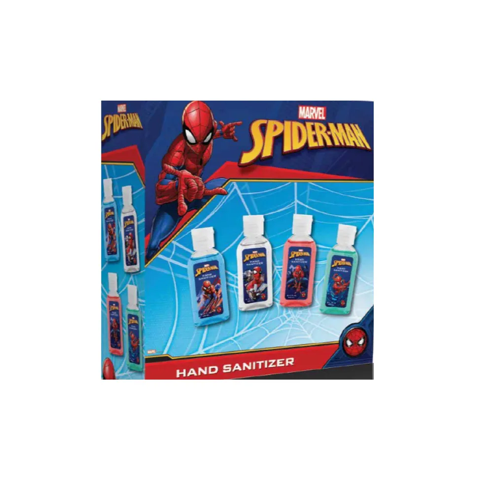 Spiderman Boys Travel Hand Sanitizer Pack of 4 Mini Hand Sanitizer Bottles for Kids