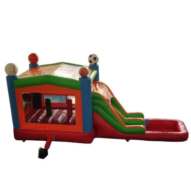 Sports Bounce House Combo With Pool and Slide