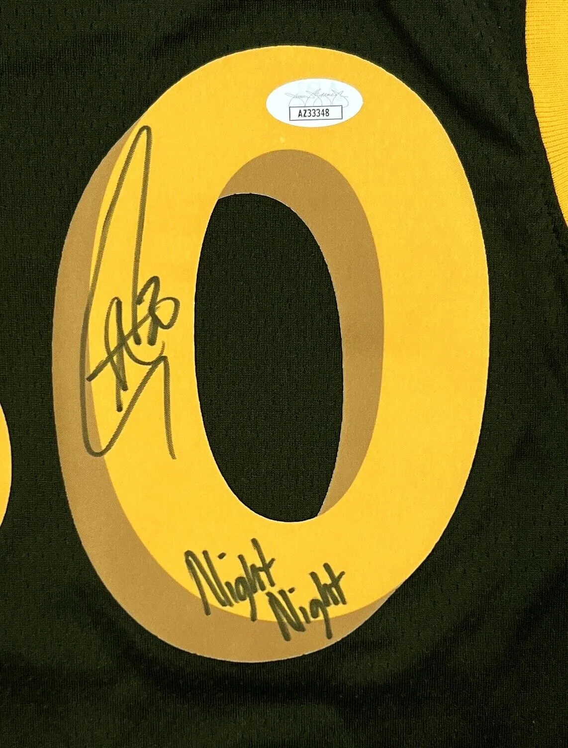 Stephen Curry GS Warriors Signed Night Night Insc Authentic Nike City Jersey JSA