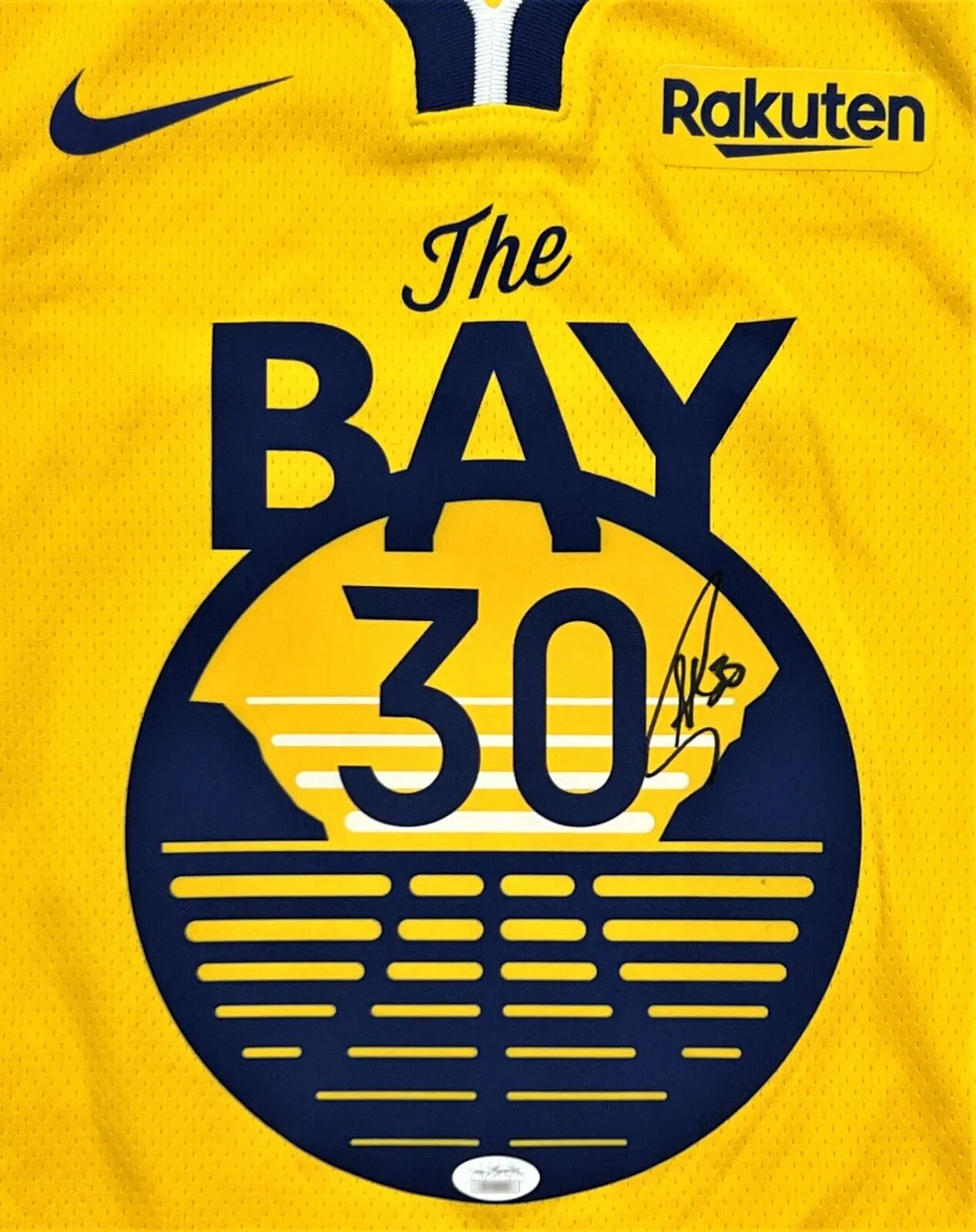 Stephen Curry Warriors Signed The Bay Gold Swingman Nike Jersey JSA LOA