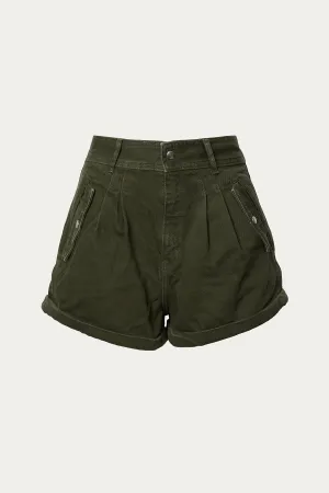 STRETCH-LINEN CARGO SHORTS