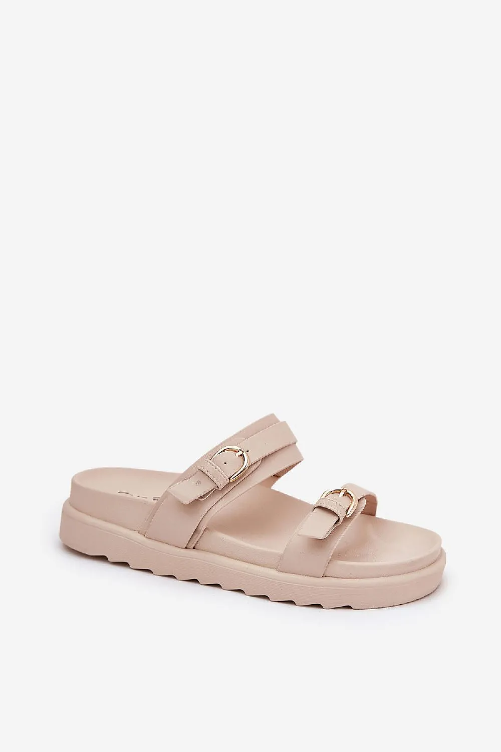 Stylish women slides on a platform