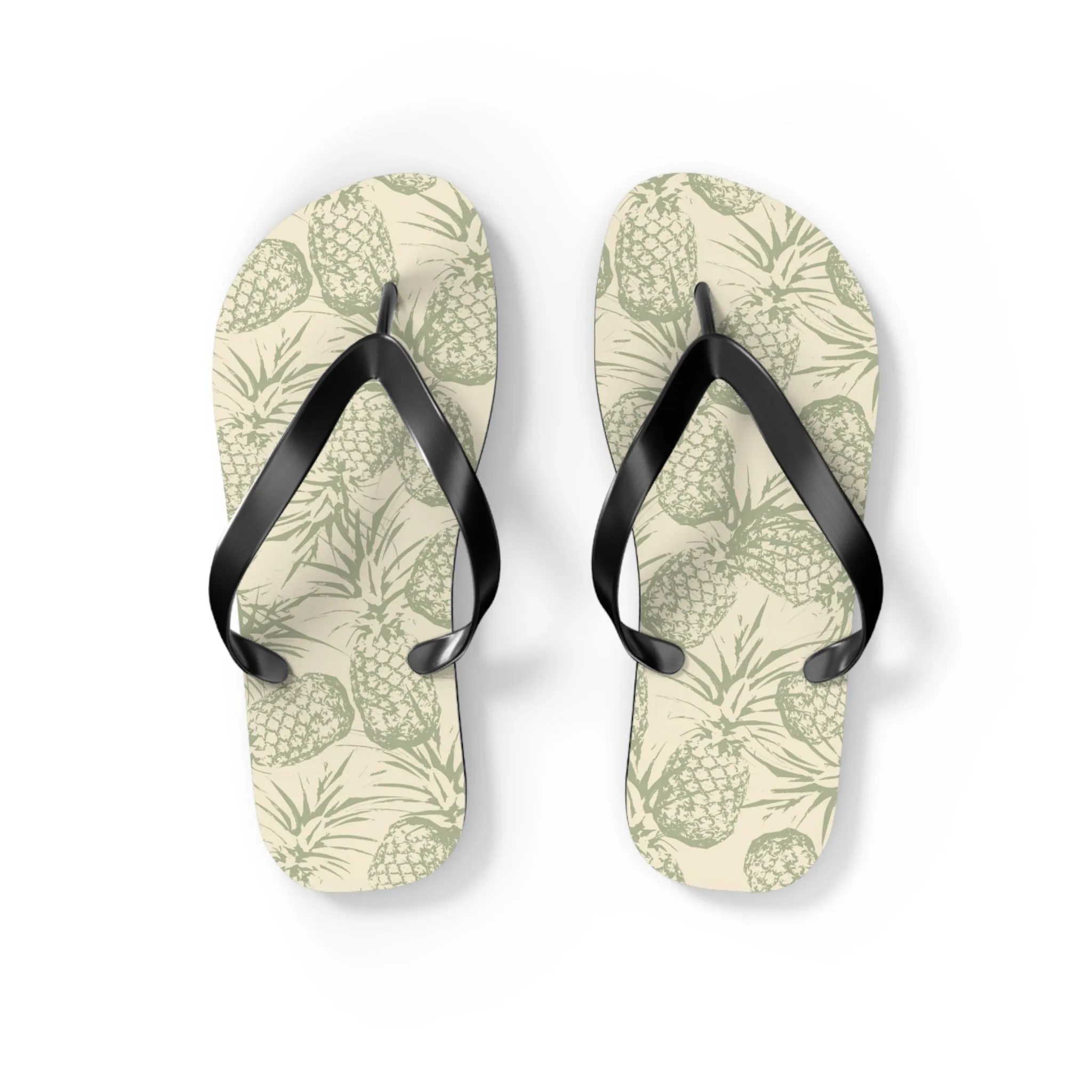Subtle Pineapple Flip Flops