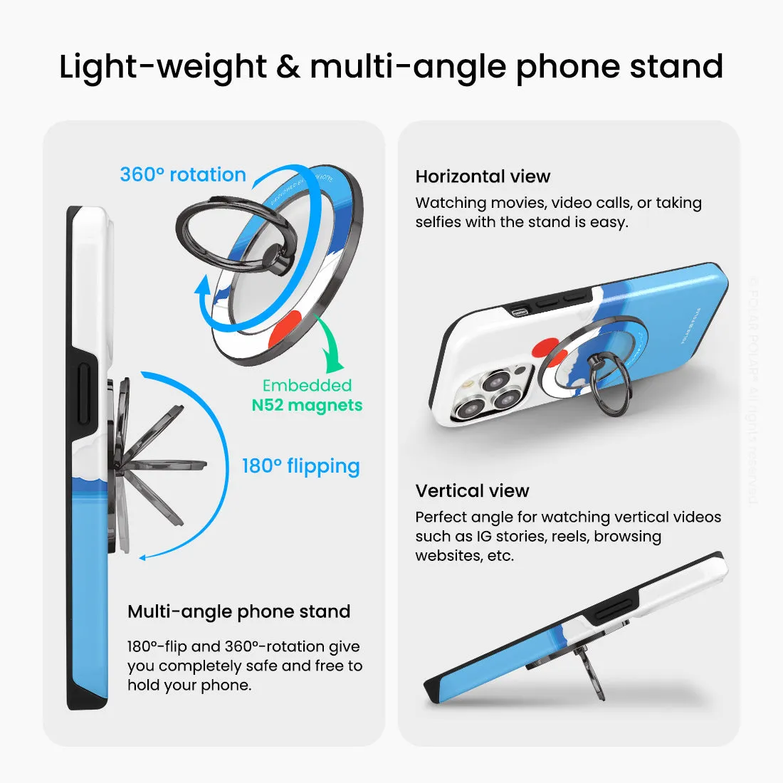 Summer Fujisan - Black MagSafe Phone Grip and Ring Holder Stand