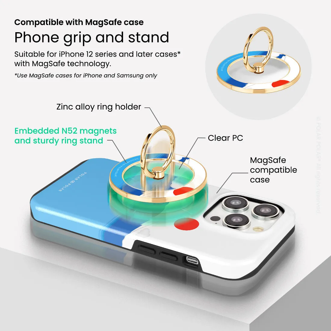 Summer Fujisan - Golden MagSafe Phone Grip and Ring Holder Stand