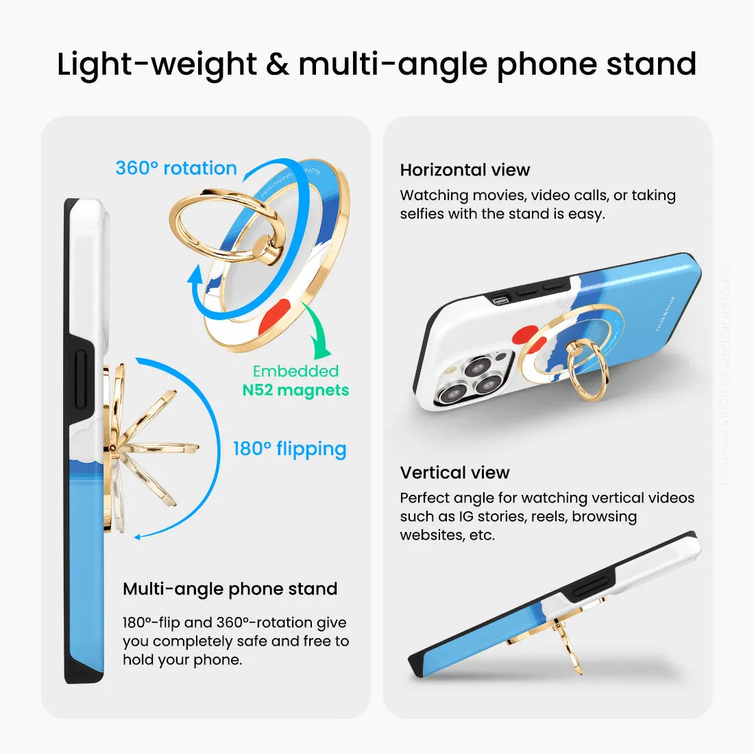 Summer Fujisan - Golden MagSafe Phone Grip and Ring Holder Stand
