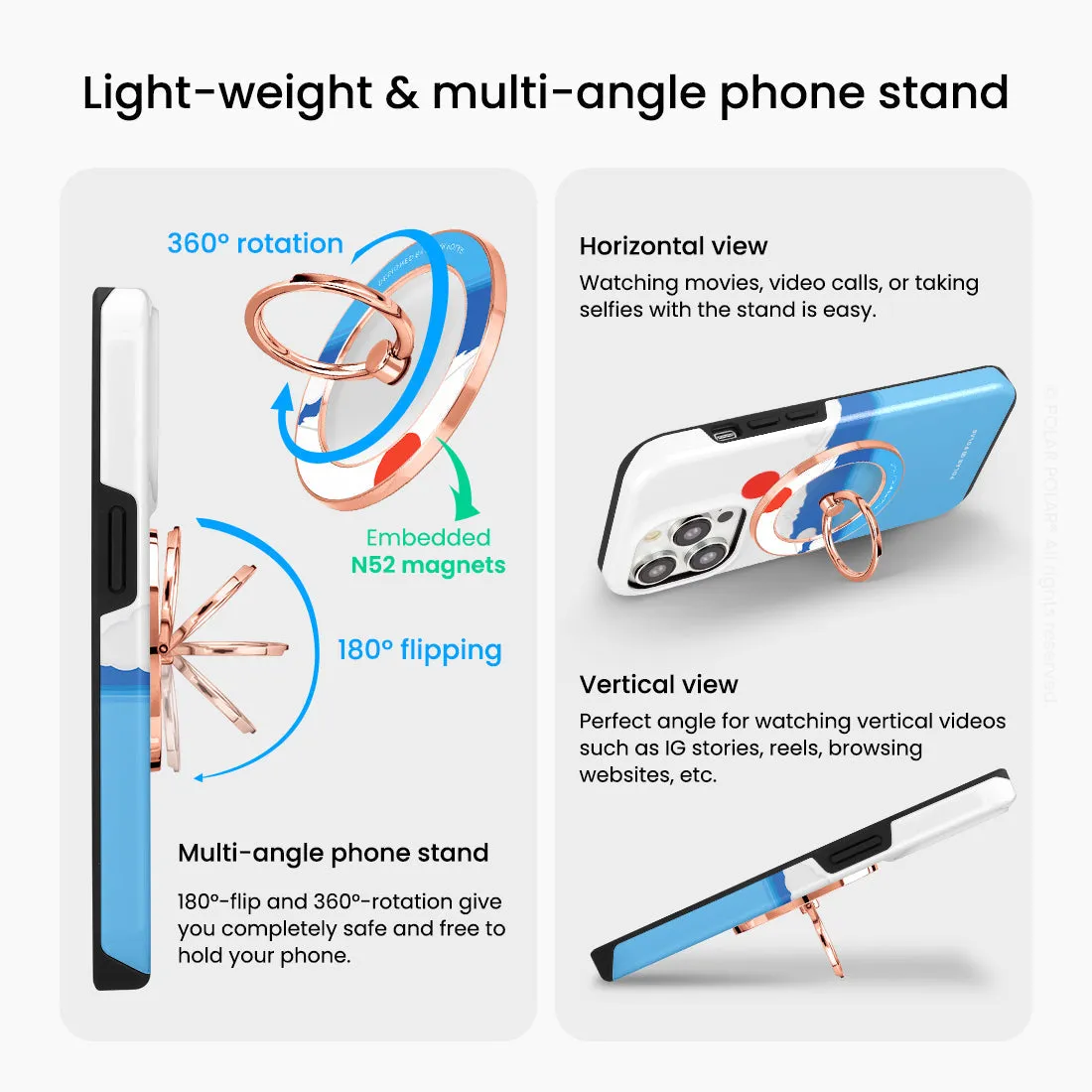 Summer Fujisan - Rose Gold MagSafe Phone Grip and Ring Holder Stand