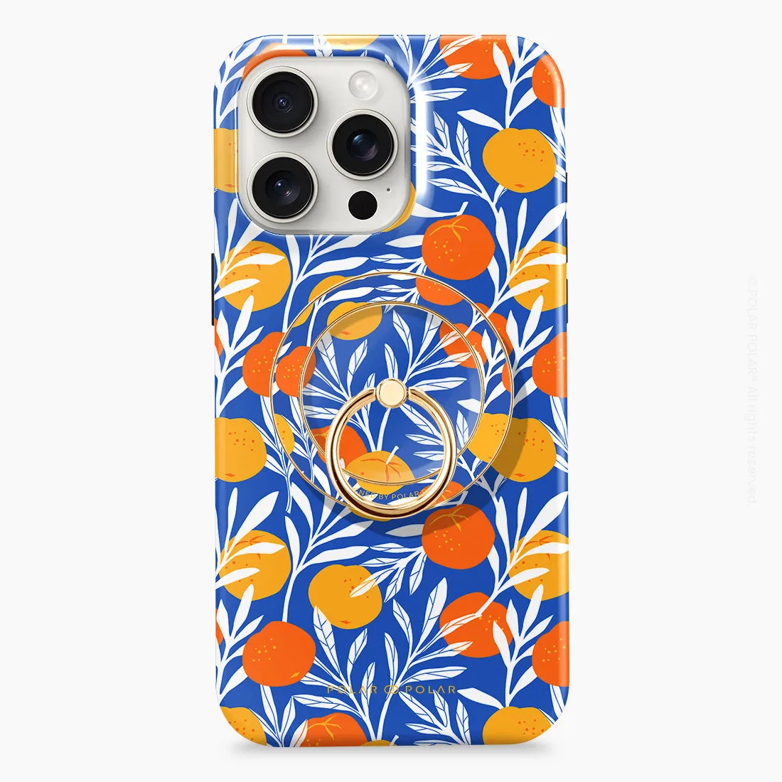 Summer Tangerine - Golden MagSafe Phone Grip and Ring Holder Stand