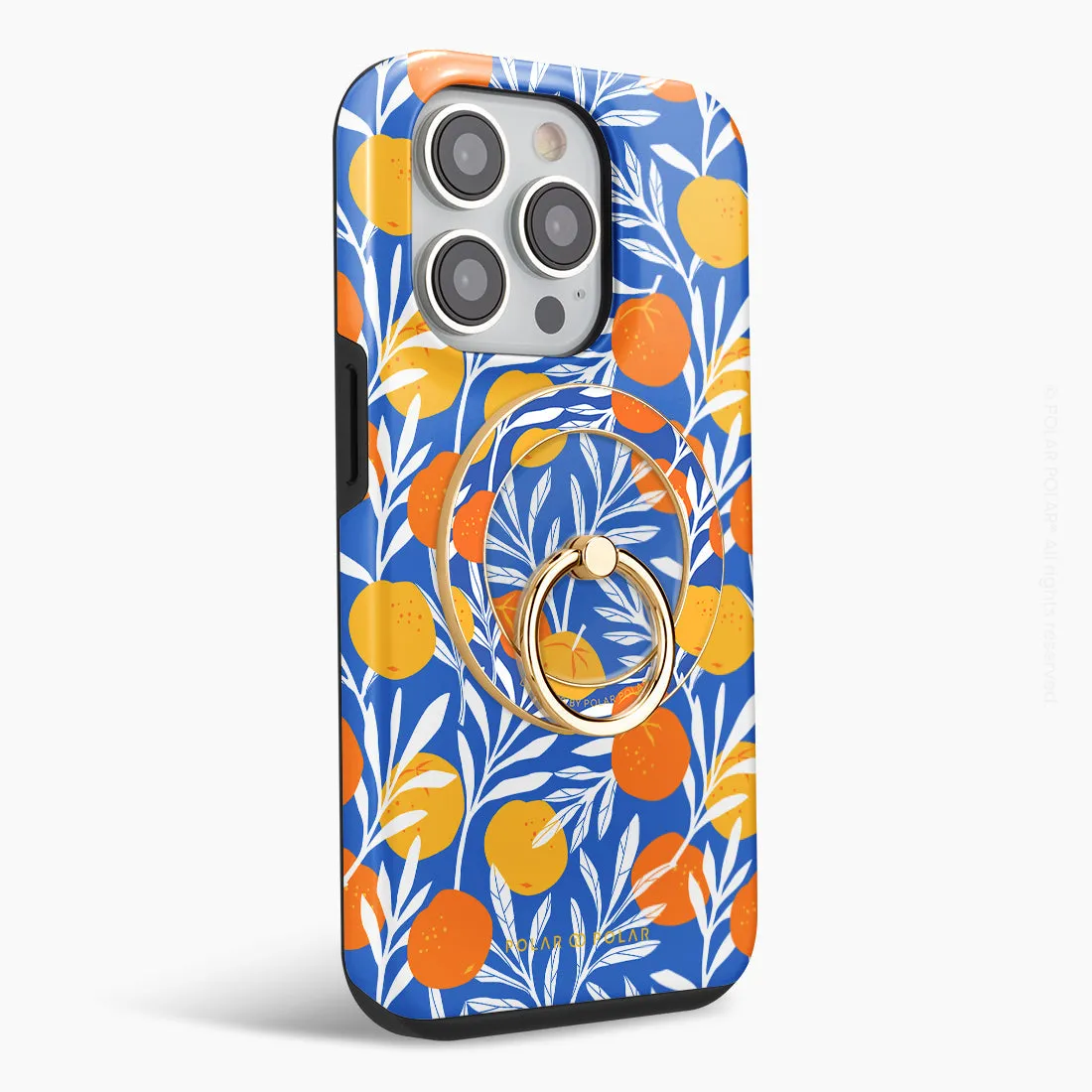 Summer Tangerine - Golden MagSafe Phone Grip and Ring Holder Stand