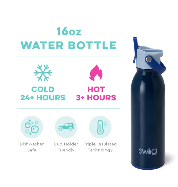 Swig Flip   Sip Bottle (16oz) - Blue Tide