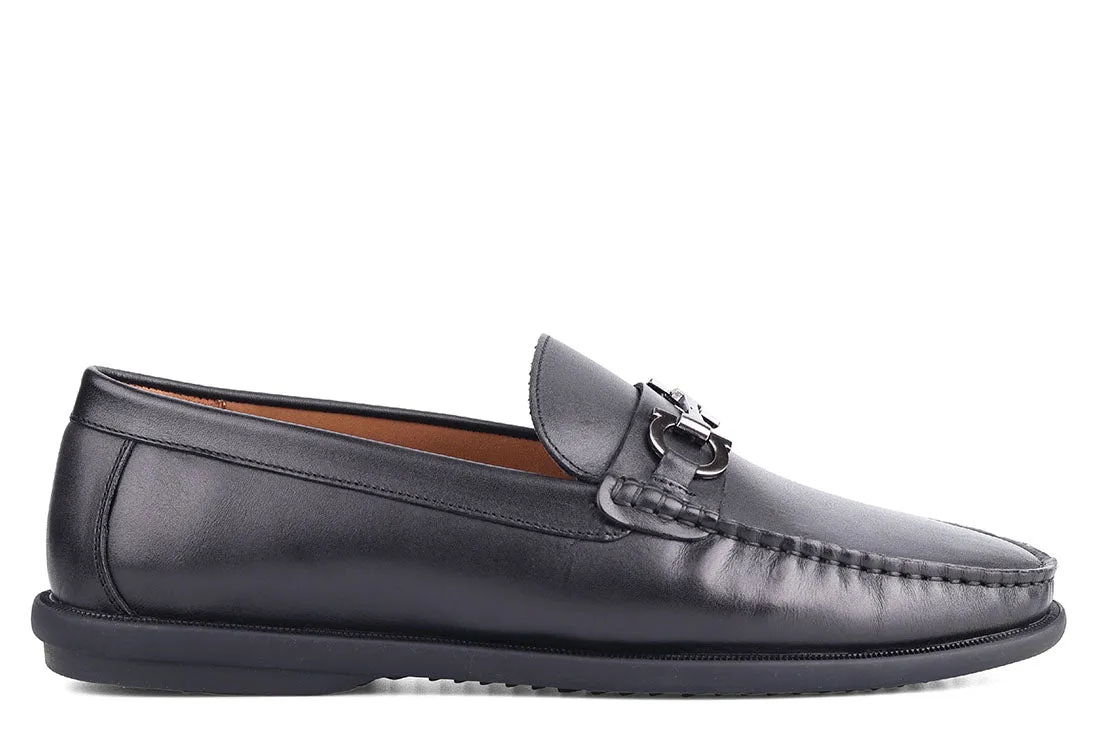 Temple Horsebit Casual Loafer - Black