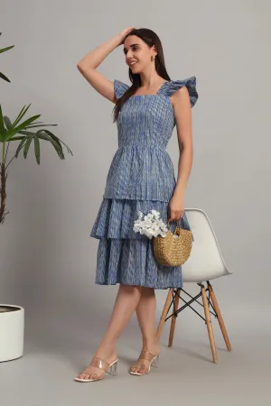 The Blue Ripple Midi Dress