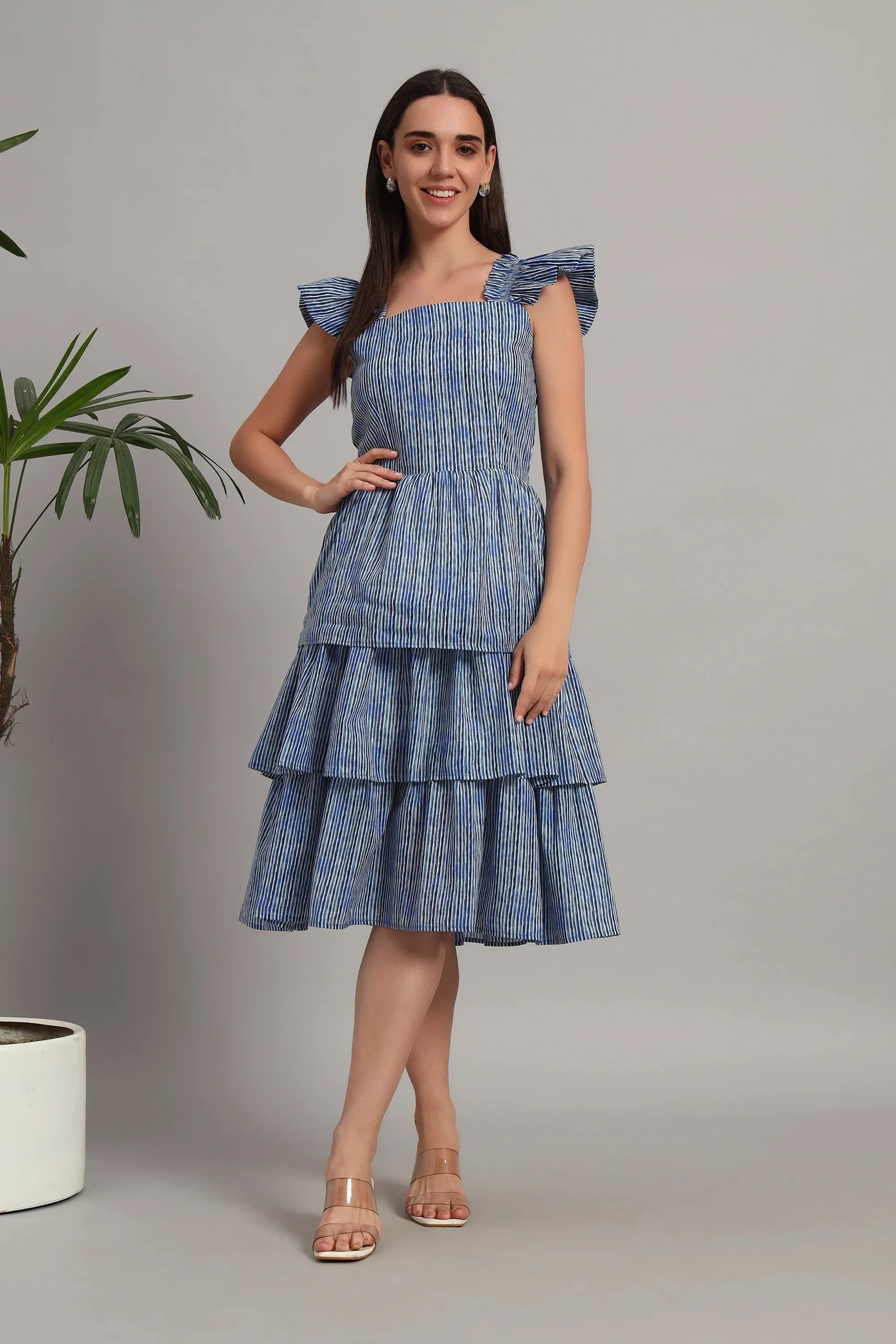 The Blue Ripple Midi Dress