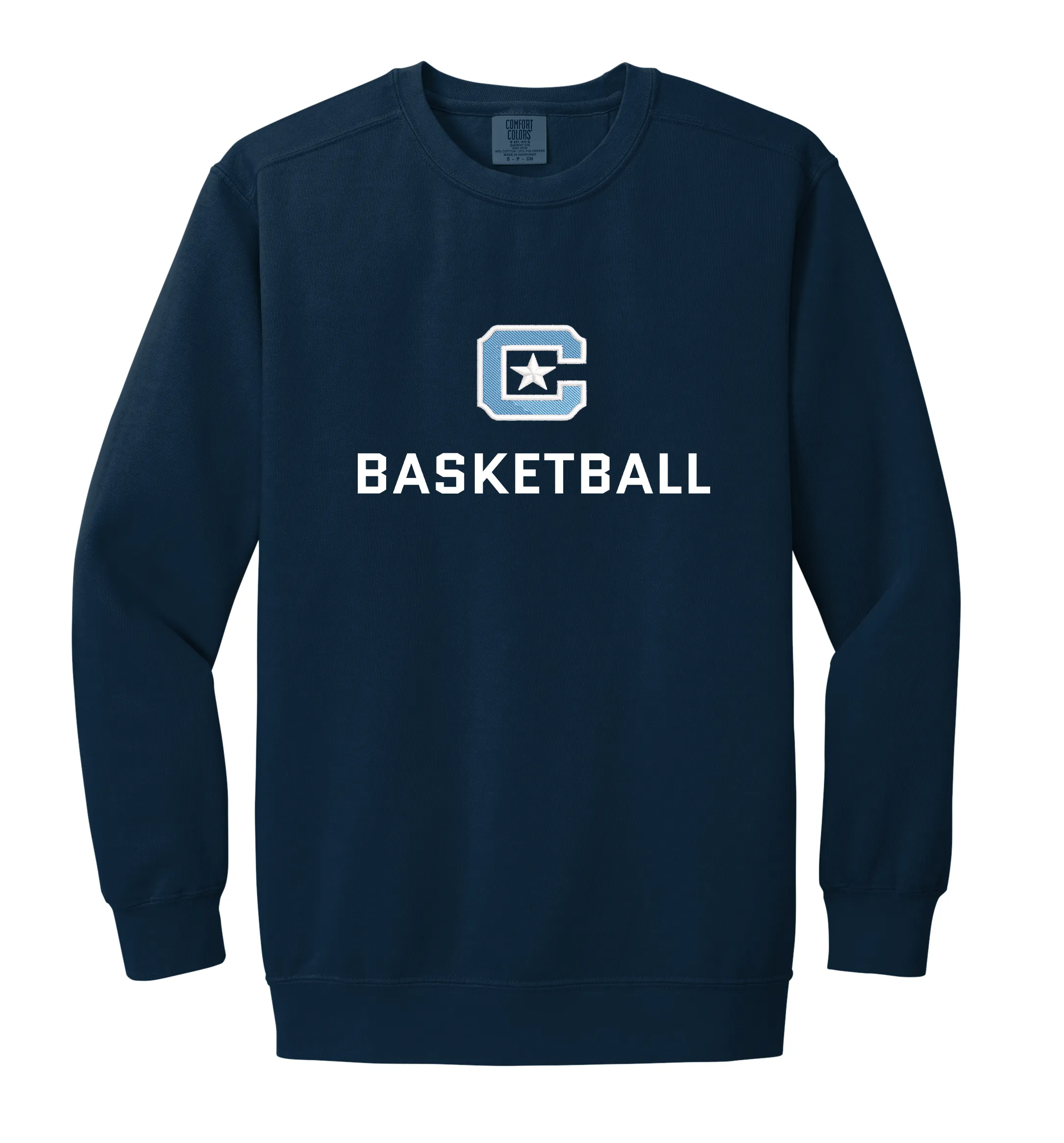 The Citadel Block C, Basketball, Embroidered Unisex Comfort Colors ® Ring Spun Crewneck Sweatshirt