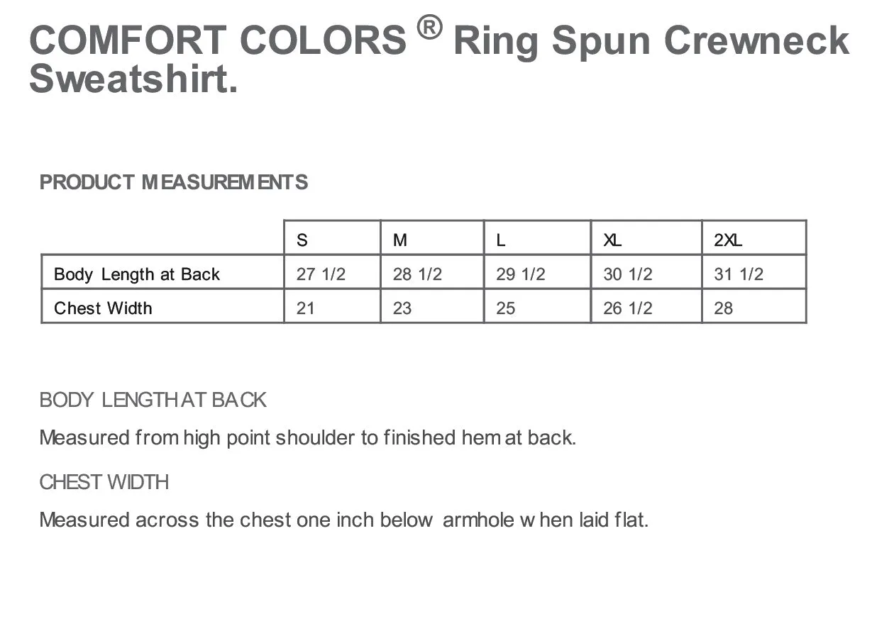 The Citadel Block C, Basketball, Embroidered Unisex Comfort Colors ® Ring Spun Crewneck Sweatshirt