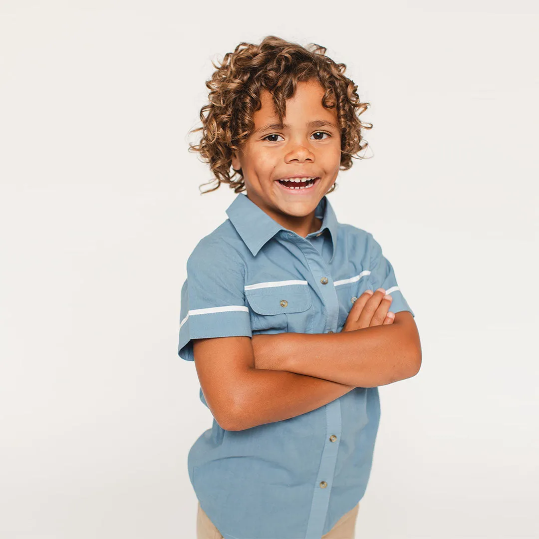 The Sea Shirt - Sky with Cloud Trim
