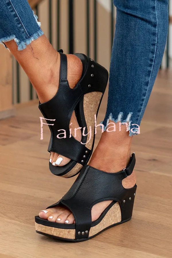 Thick-soled Fish-mouth Velcro Casual Sandals