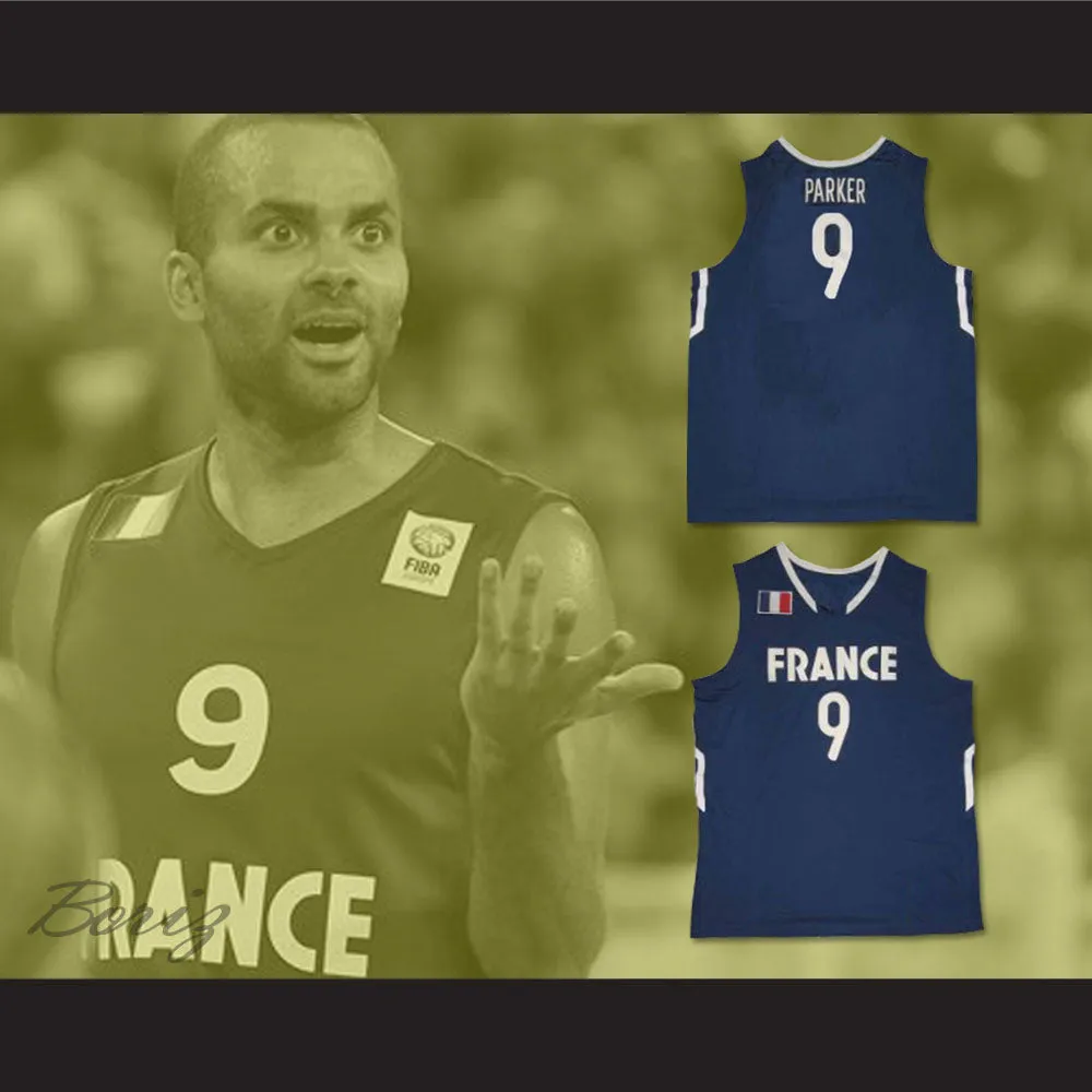 Tony Parker France National Team Blue Basketball Jersey