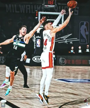 Tyler Herro Miami Heat Signed 16x20 Photo NBA Playoffs vs Bucks Shooting JSA