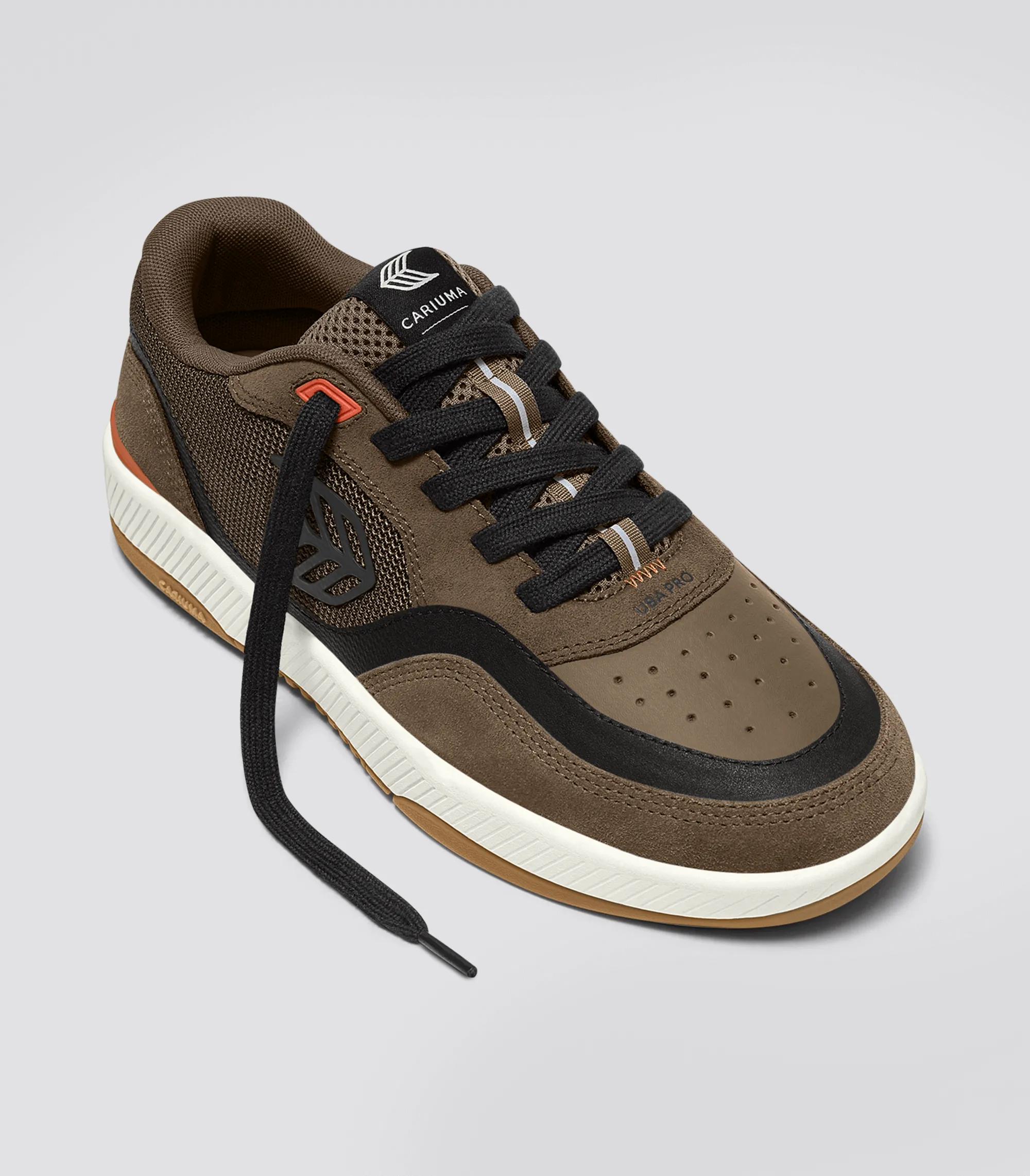 UBA PRO Dark Khaki Suede and Mesh Black Logo Sneaker Women