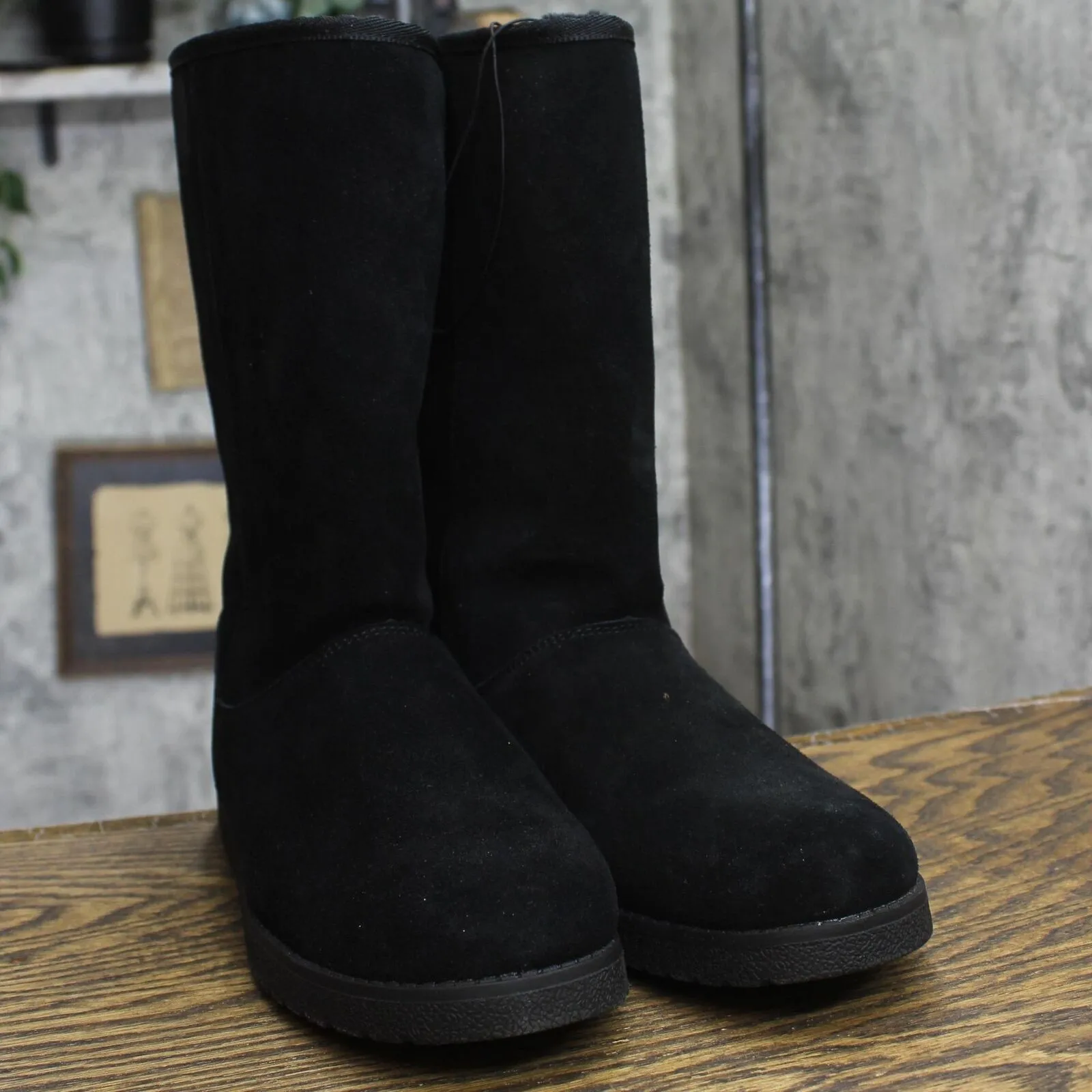 Universal Thread Womens Sarah Suede Shearling Winter Boots 91467407 Black 10