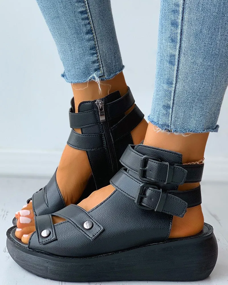 Velcro Platform Beach Sandals