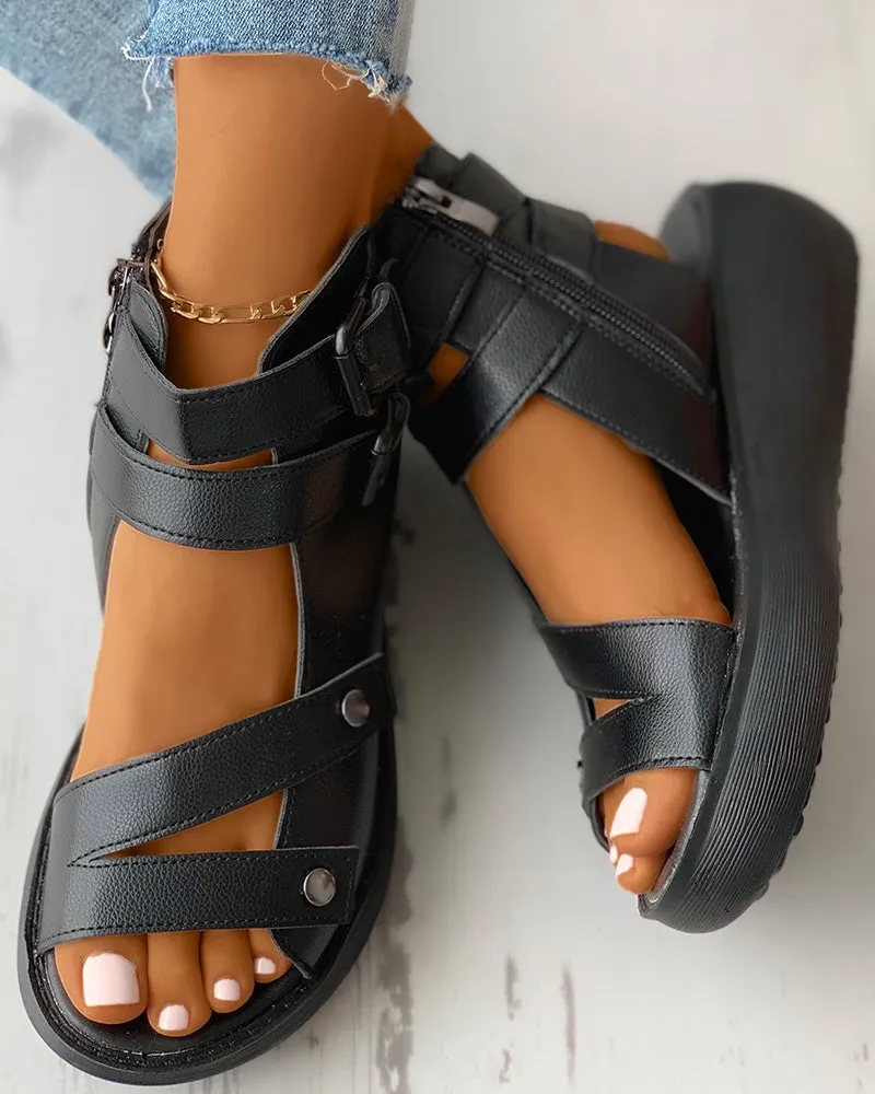 Velcro Platform Beach Sandals