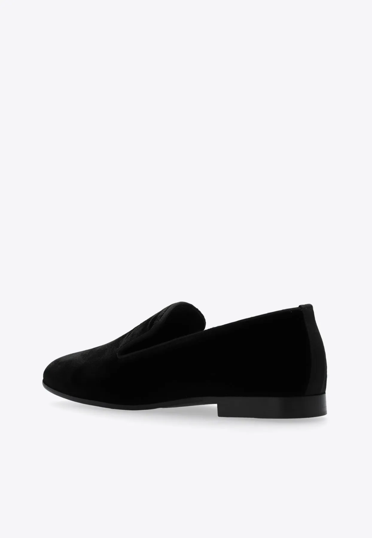 Velvet Loafers with Leather Trims