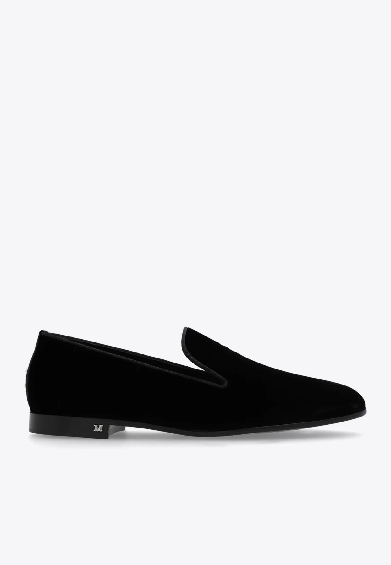 Velvet Loafers with Leather Trims