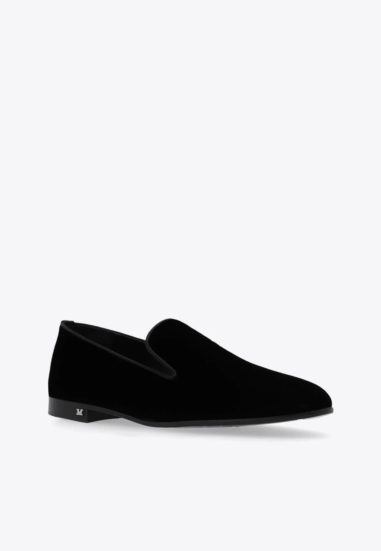 Velvet Loafers with Leather Trims