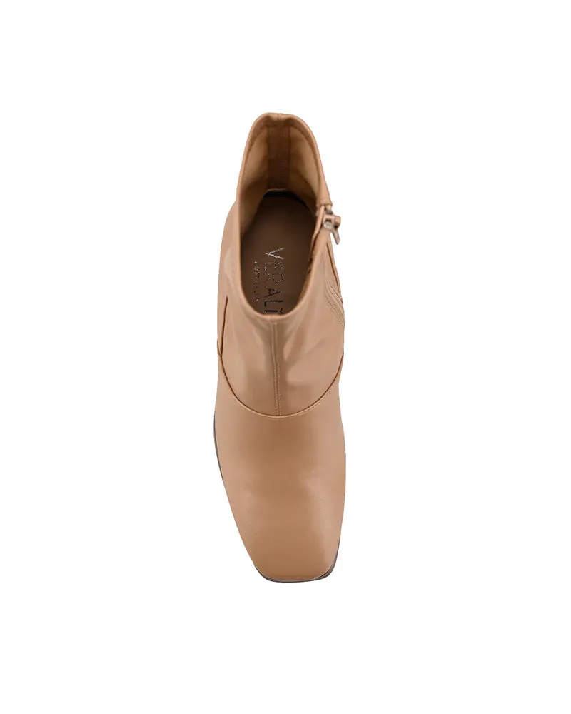 Verali Lila Dark Camel Stretch Ankle Boots