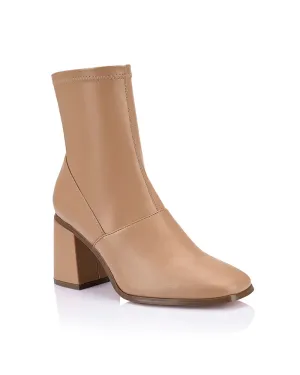 Verali Lila Dark Camel Stretch Ankle Boots