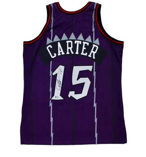Vince Carter Toronto Raptors Signed True Authentic Mitchell & Ness Jersey BAS
