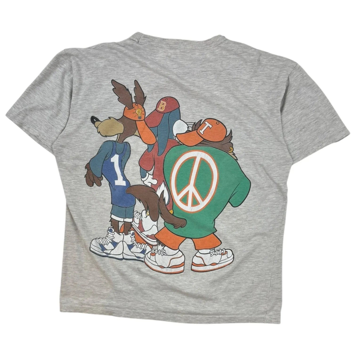 Vintage 1993 Looney Tunes Basketball Team T-Shirt Grey