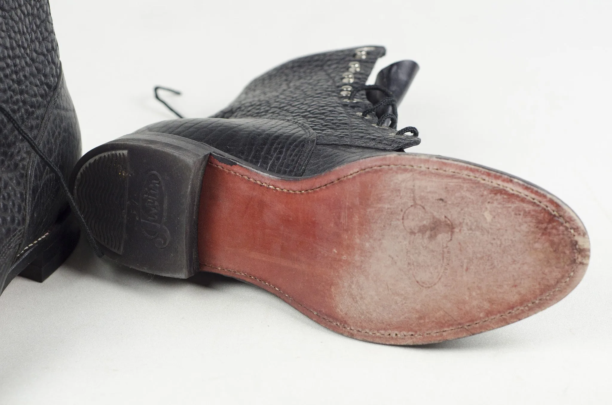 Vintage Bison Leather Justin Boots
