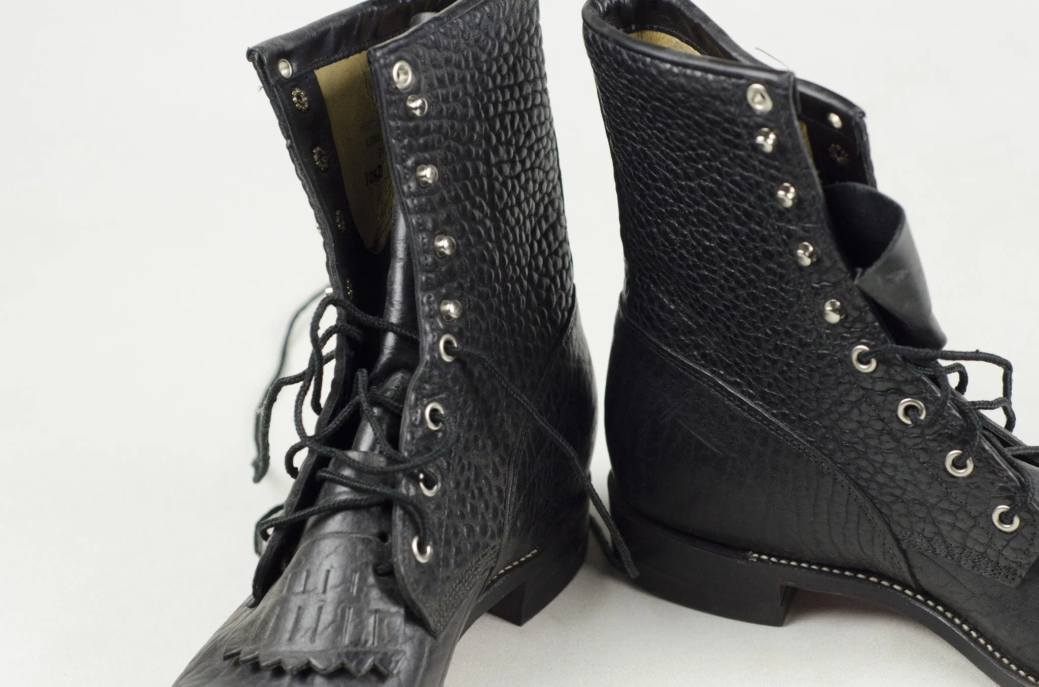 Vintage Bison Leather Justin Boots