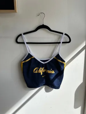 Vintage Nike California Berkeley Basketball Team Cropped Tank Top | Size Medium