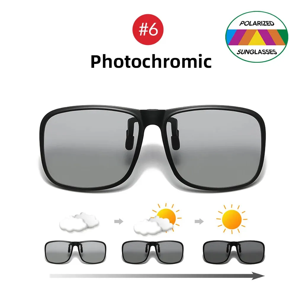 VIVIBEE Polarized Flip-Up Clip-On Sunglasses for Men