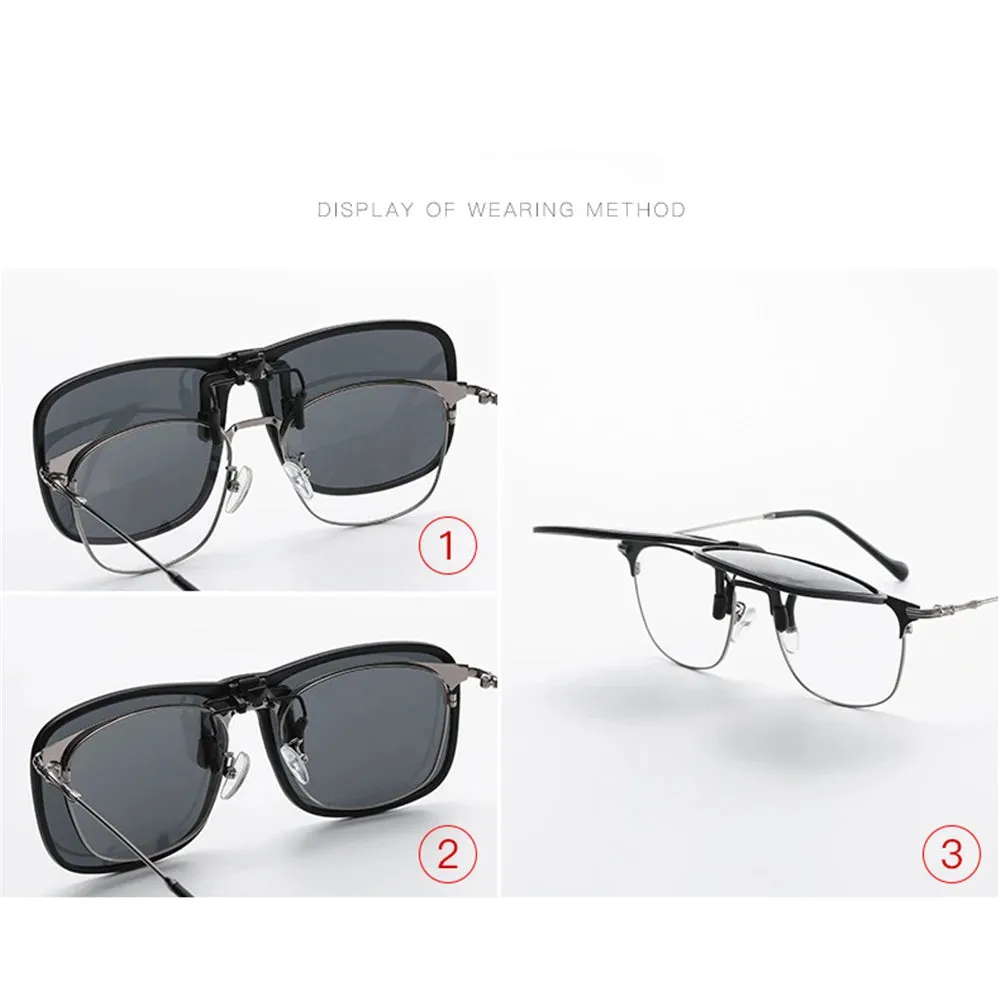 VIVIBEE Polarized Flip-Up Clip-On Sunglasses for Men