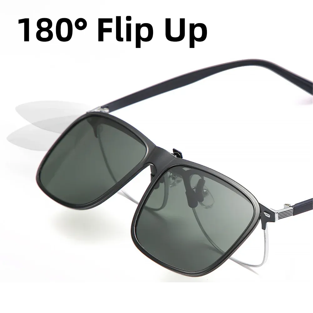 VIVIBEE Polarized Flip-Up Clip-On Sunglasses for Men