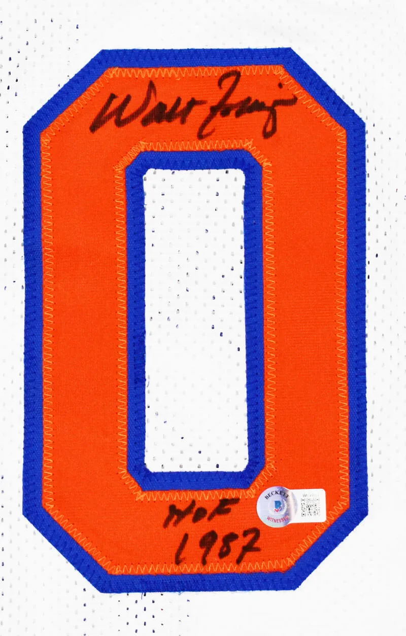 Walt Frazier Autographed White Pro Style Jersey w/HOF -Beckett W Hologram *Black