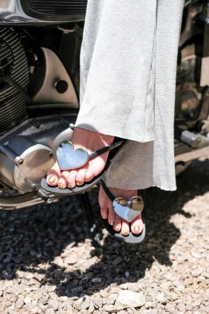 WAVE HEART II FLIP FLOP-BLACK/SILVER