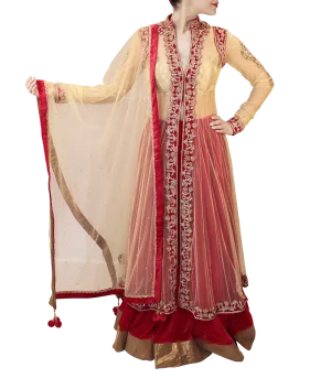 WHITE BRIDAL LACHA STYLE