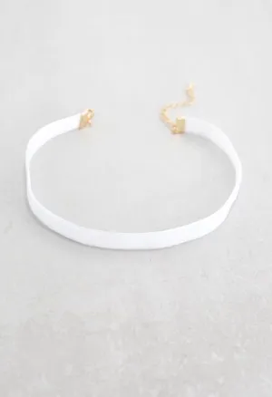 White Thin Velvet Choker
