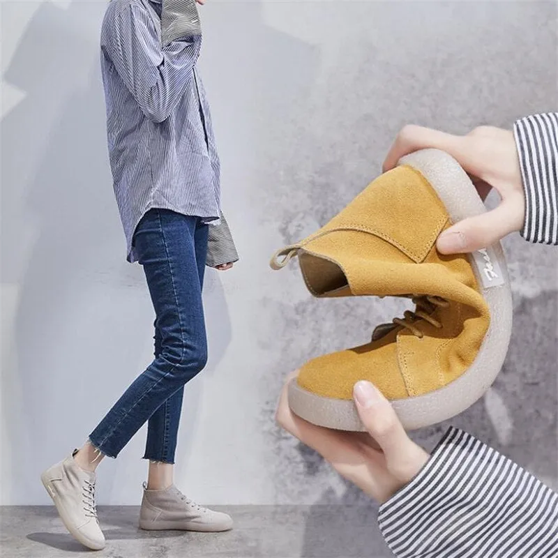 Winter Women Leather Ankle Boots