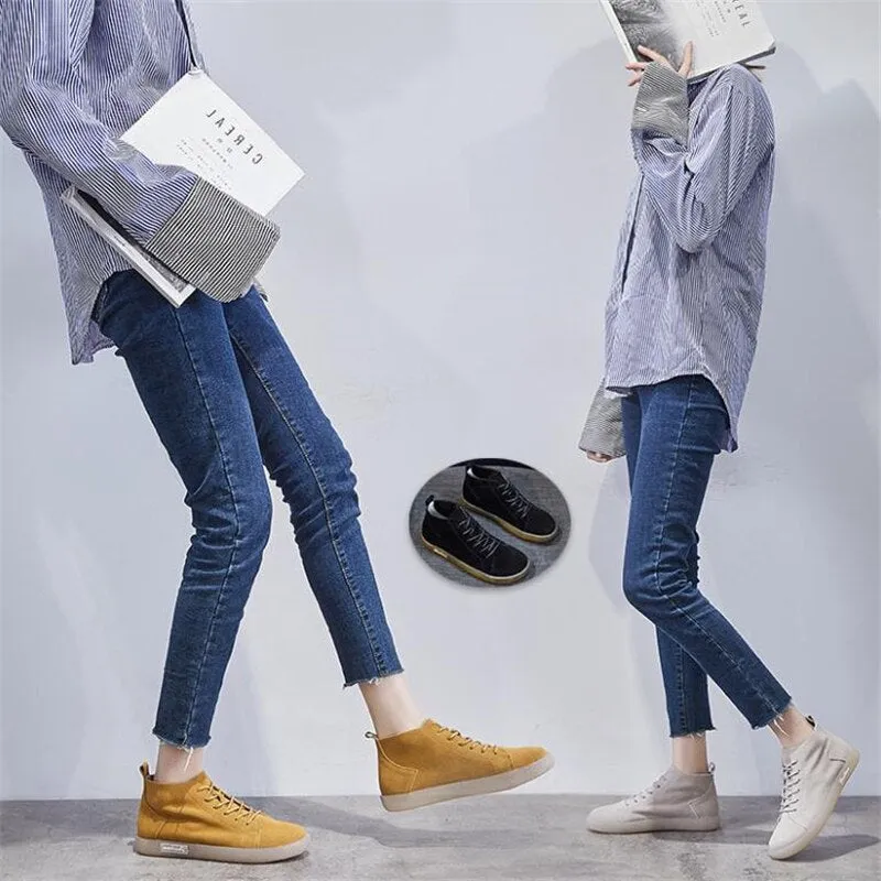 Winter Women Leather Ankle Boots