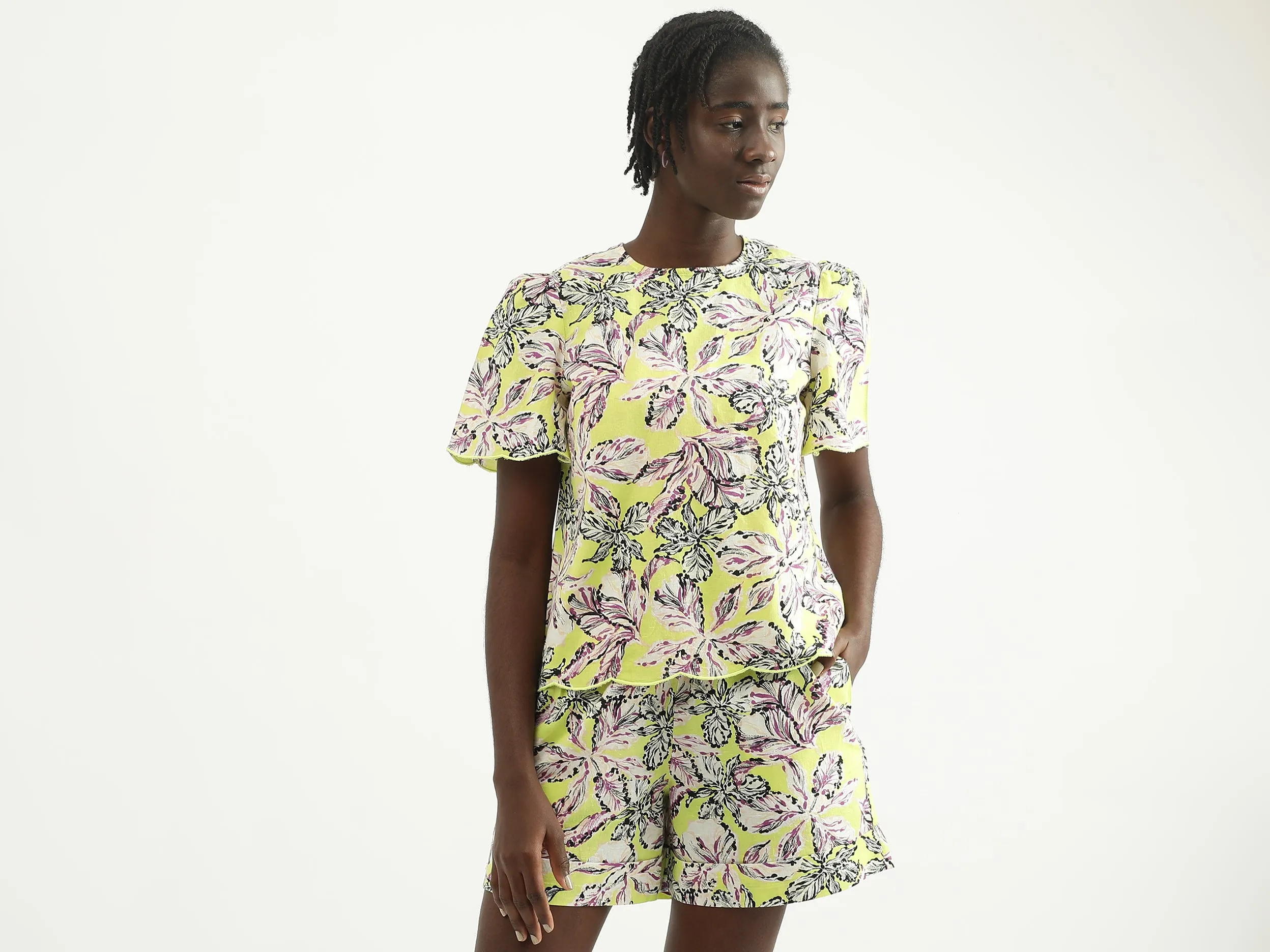 Women Printed Round Neck Top