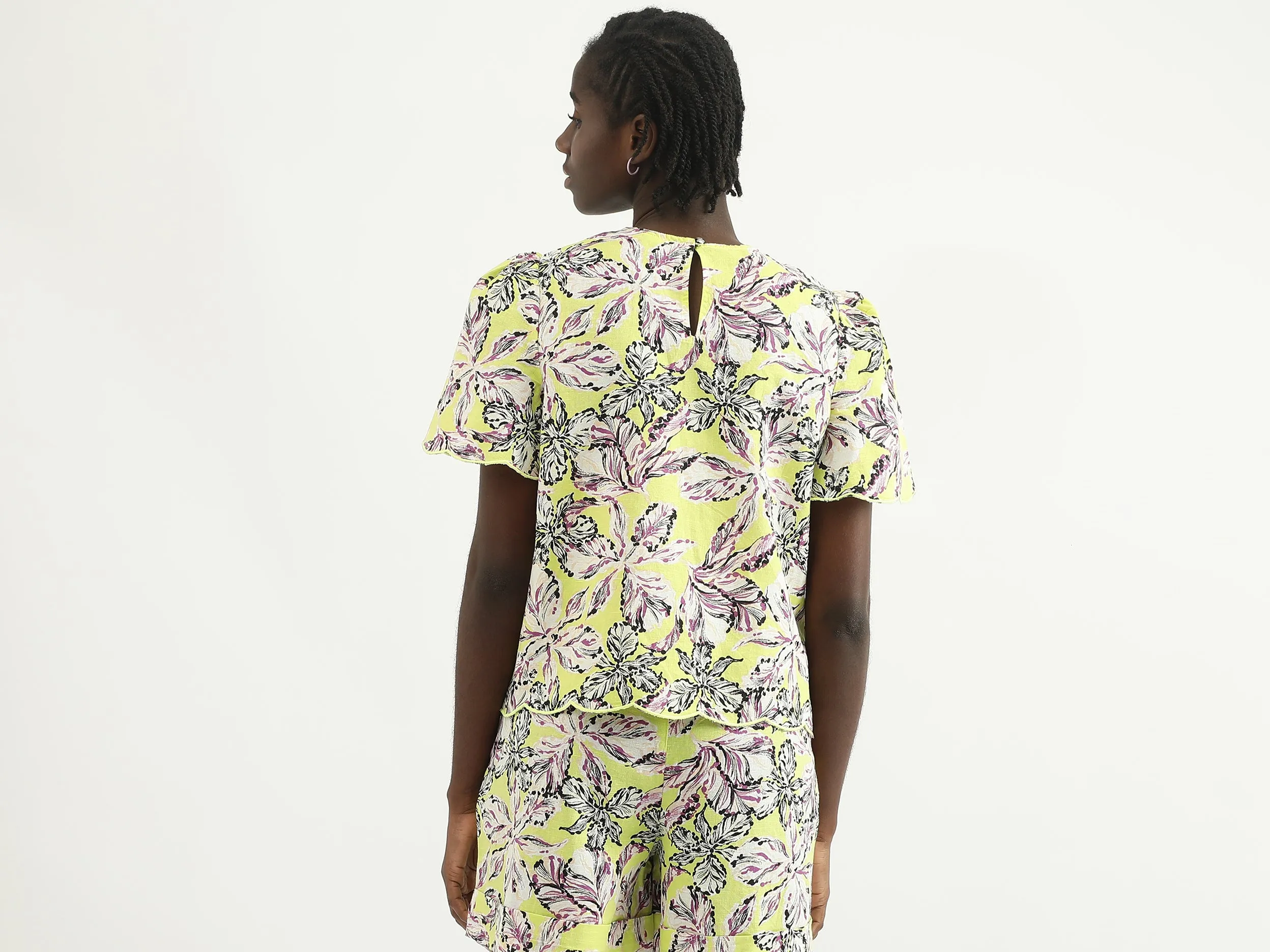 Women Printed Round Neck Top
